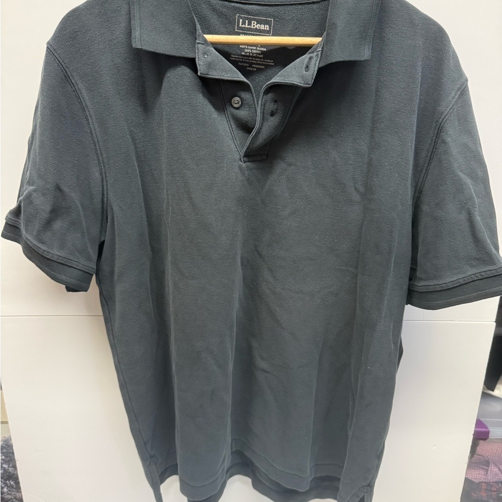 L.L. Bean Men's Polo Shirt in Charcoal Gray